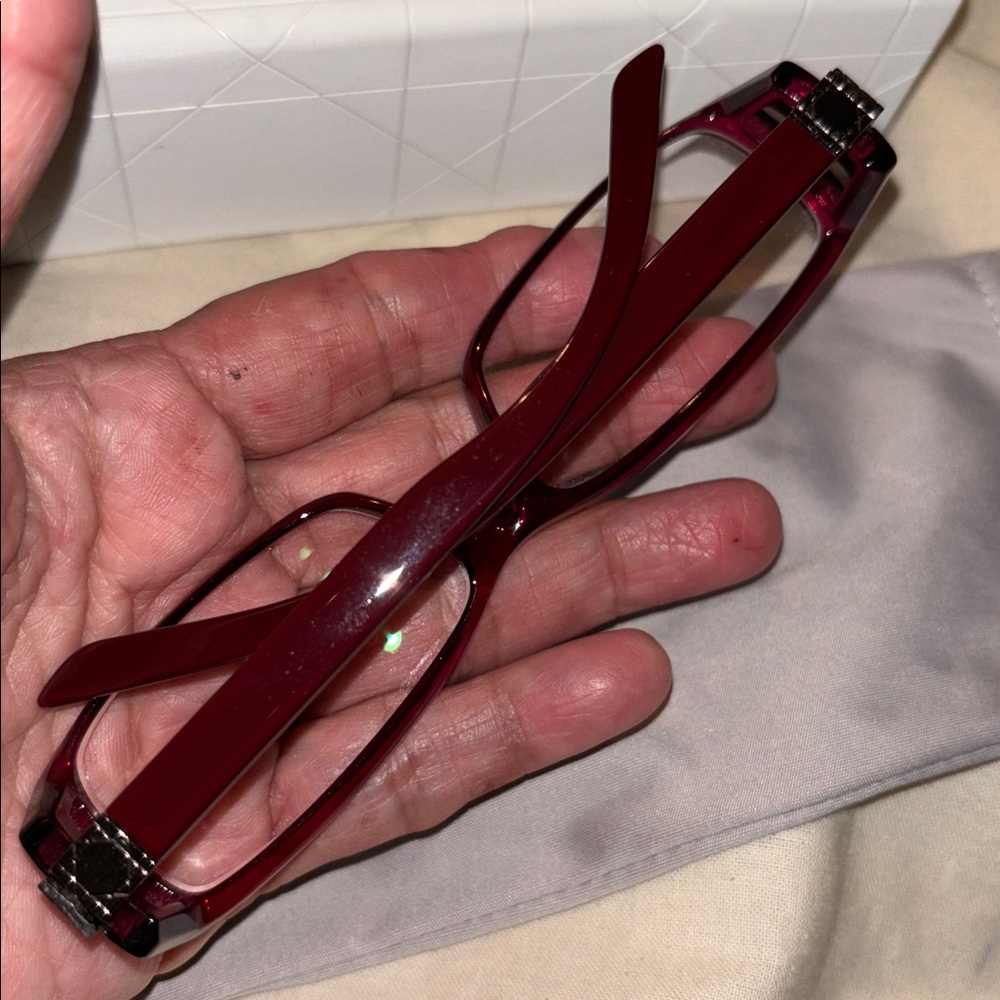 Dior Burgundy Women's Glasses - Picture 3 of 9